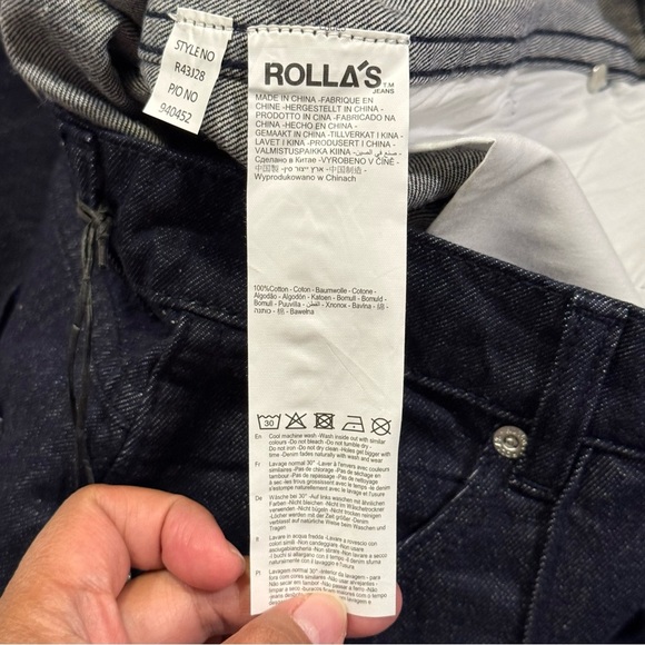 ROLLA'S NWT Size 27 Stay Blue Studio Flare High Rise Denim Jeans Wide Leg Boho - Picture 10 of 10
